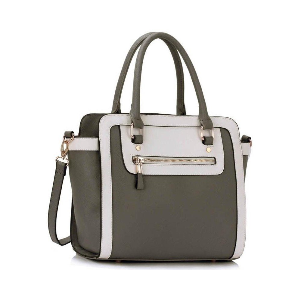 Šedobílá kabelka L&S Bags Trianon v:848596