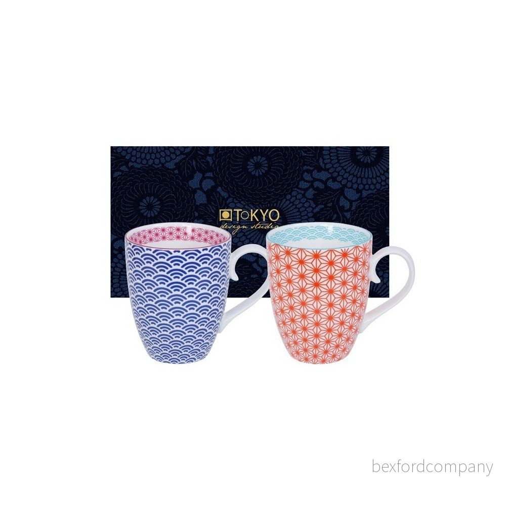 Sada modrého a červeného hrnku Tokyo Design Studio Star/Wave, 380 ml v:1238406