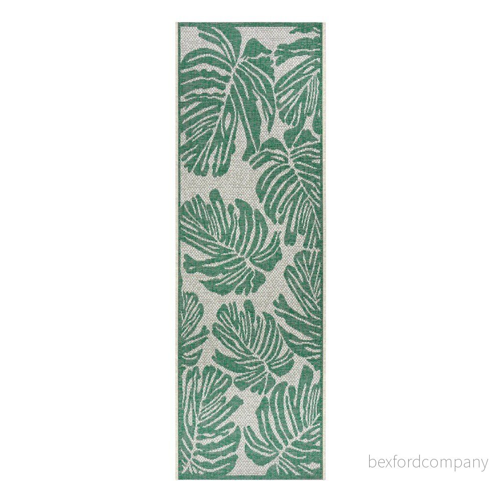 Zeleno-béžový venkovní běhoun NORTHRUGS Monstera, 70 x 300 cm v:1424957