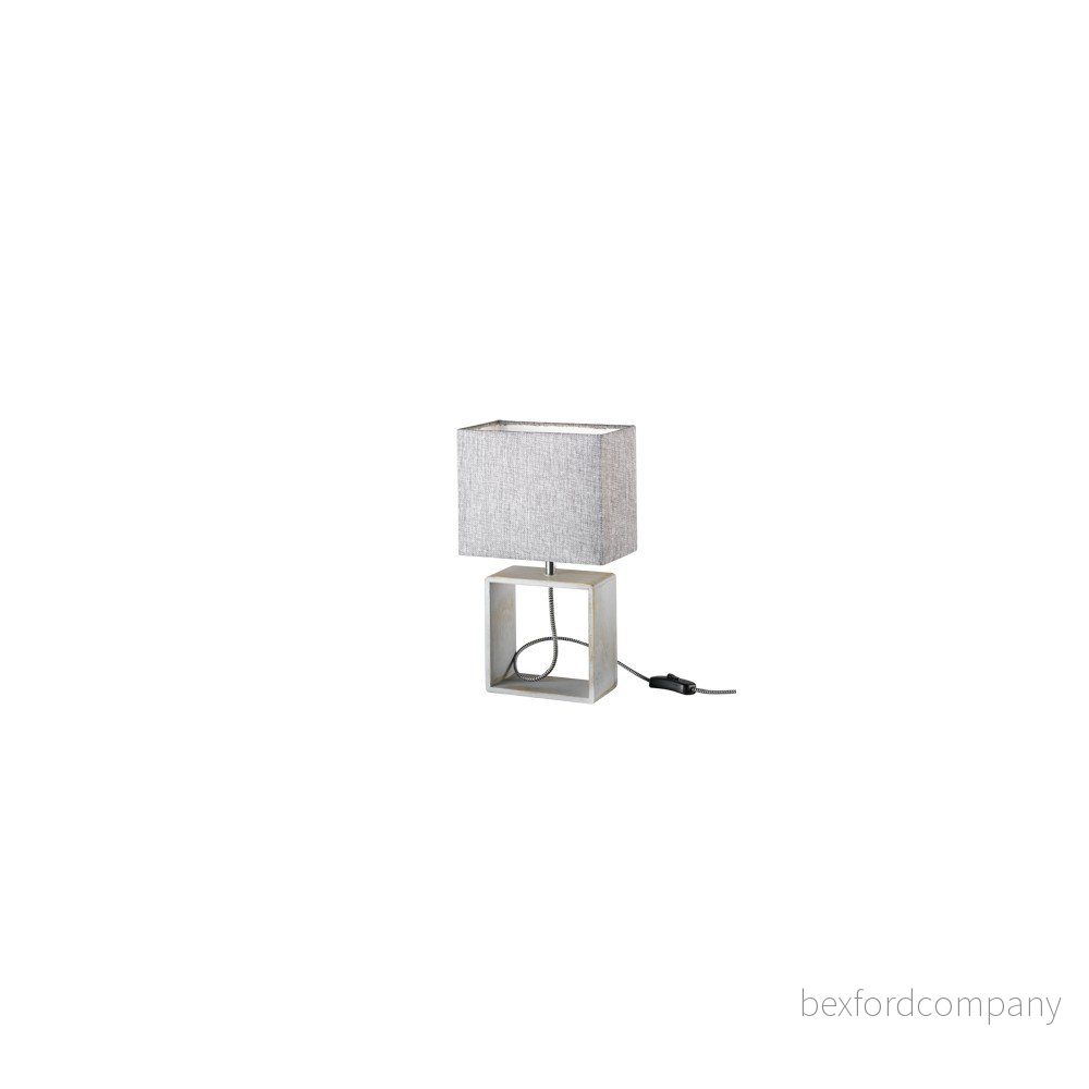Šedá stolní lampa z přírodního dřeva a tkaniny Reality Tick, výška 34 cm v:1280020