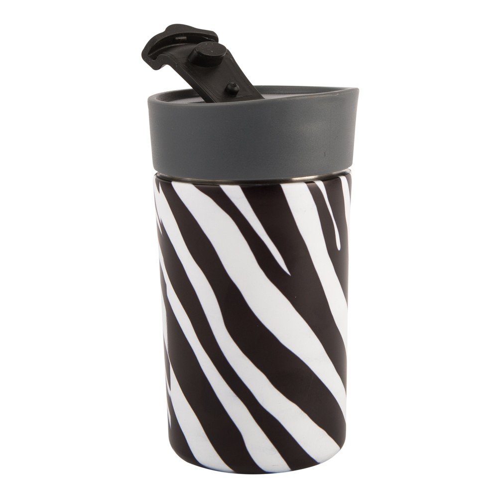 Černo-bílý nerezový termohrnek Navigate Zebra, 300 ml v:1374341