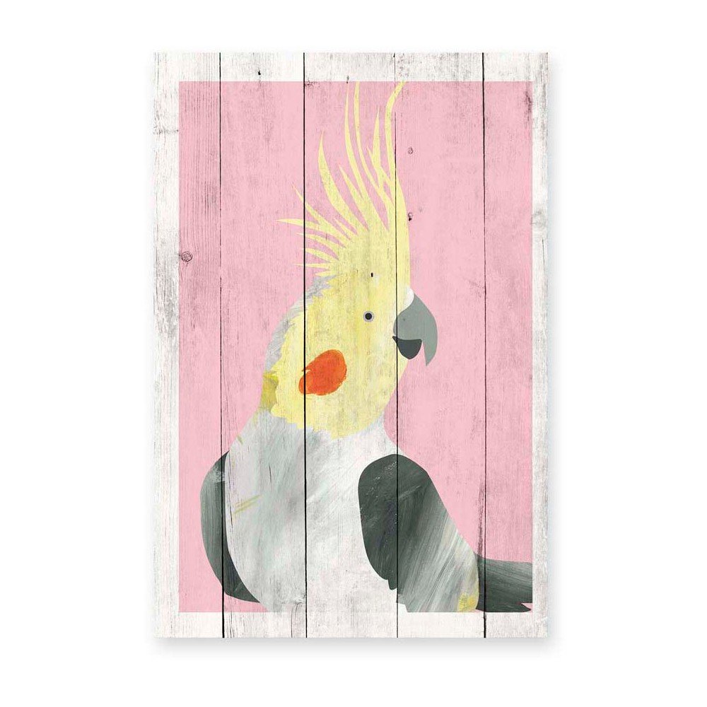 Obraz na dřevě Little Nice Things Pink Blue Parrot, 60 x 40 cm v:935688