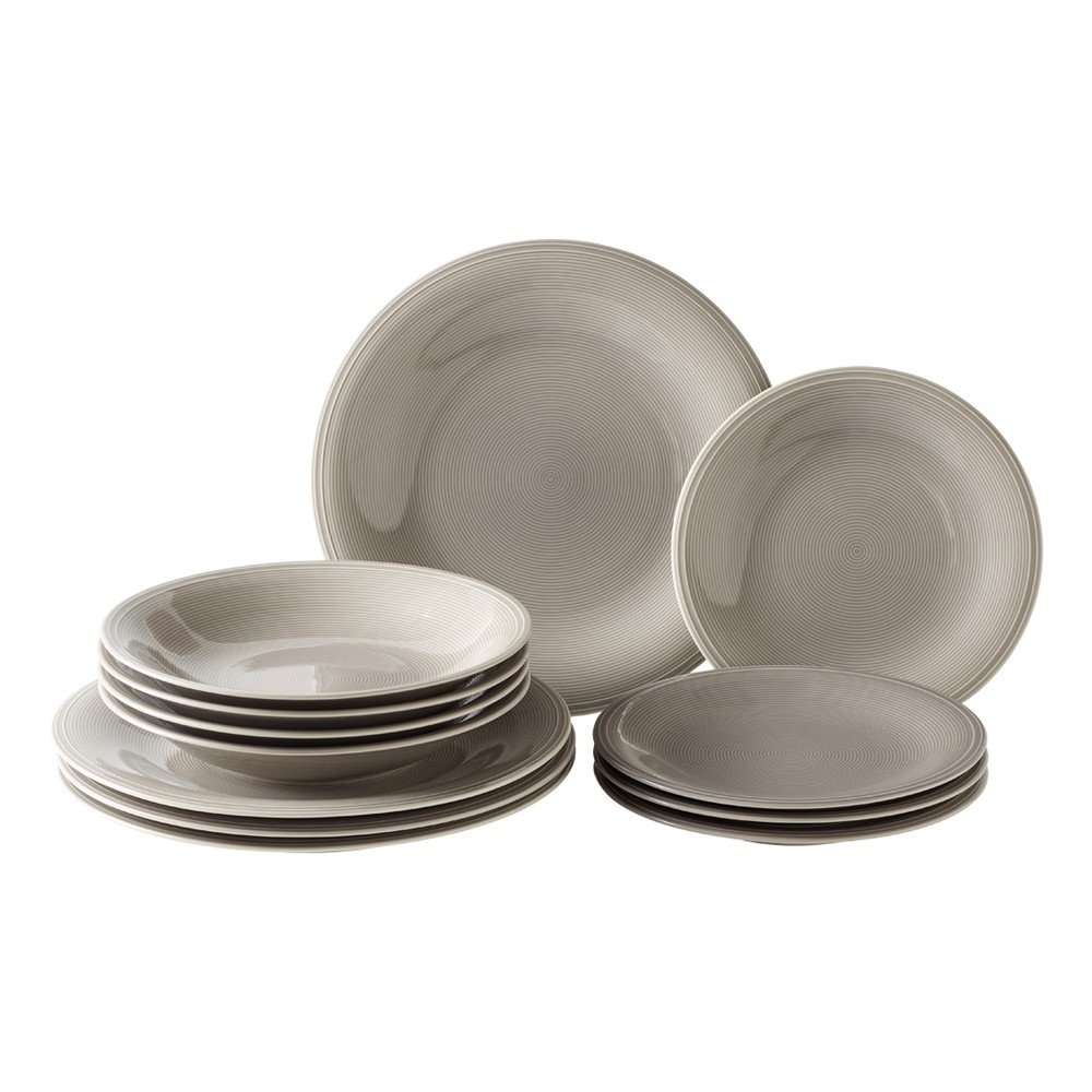 12dílná sada šedých porcelánových talířů Villeroy & Boch Like Color Loop v:1339915