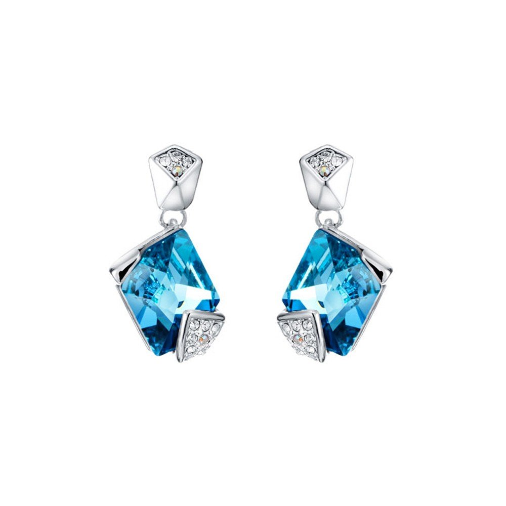 Náušnice s modrými krystaly Swarovski Elements Crystals Sharp v:1197762