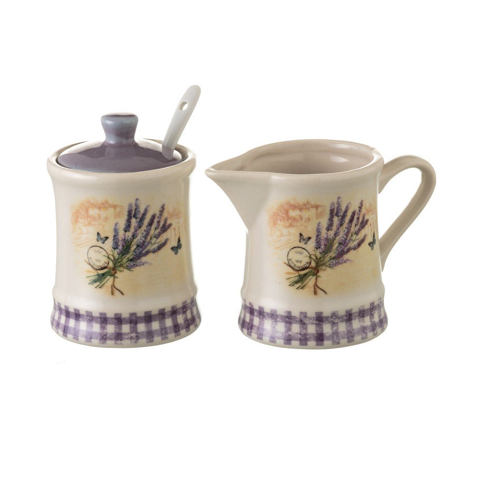 Set kameninové cukřenky a džbánku Unimasa Lavender v:823056