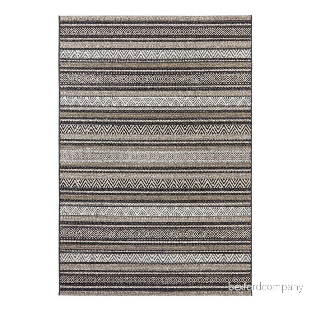 Černo-hnědý koberec vhodný i na ven Elle Decoration Bloom Rodez, 80 x 150 cm v:1262892