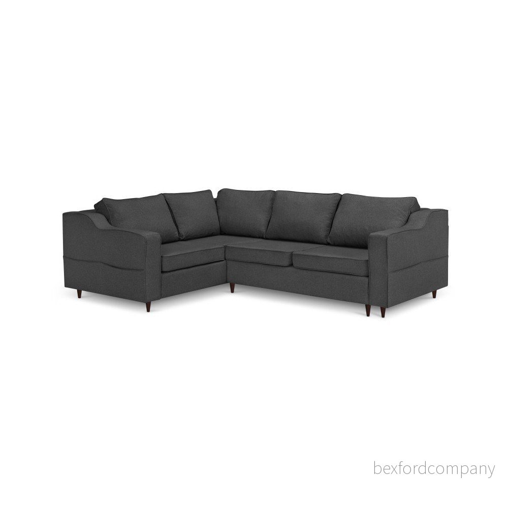 Antracitová rozkládací pohovka s úložným prostorem Mazzini Sofas Narcisse, levý roh v:1270006