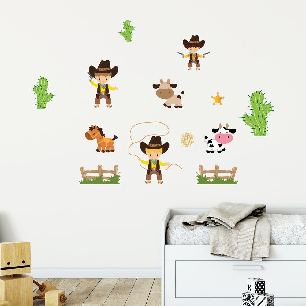 Dětská samolepka na stěnu Ambiance Cowboys v:984206