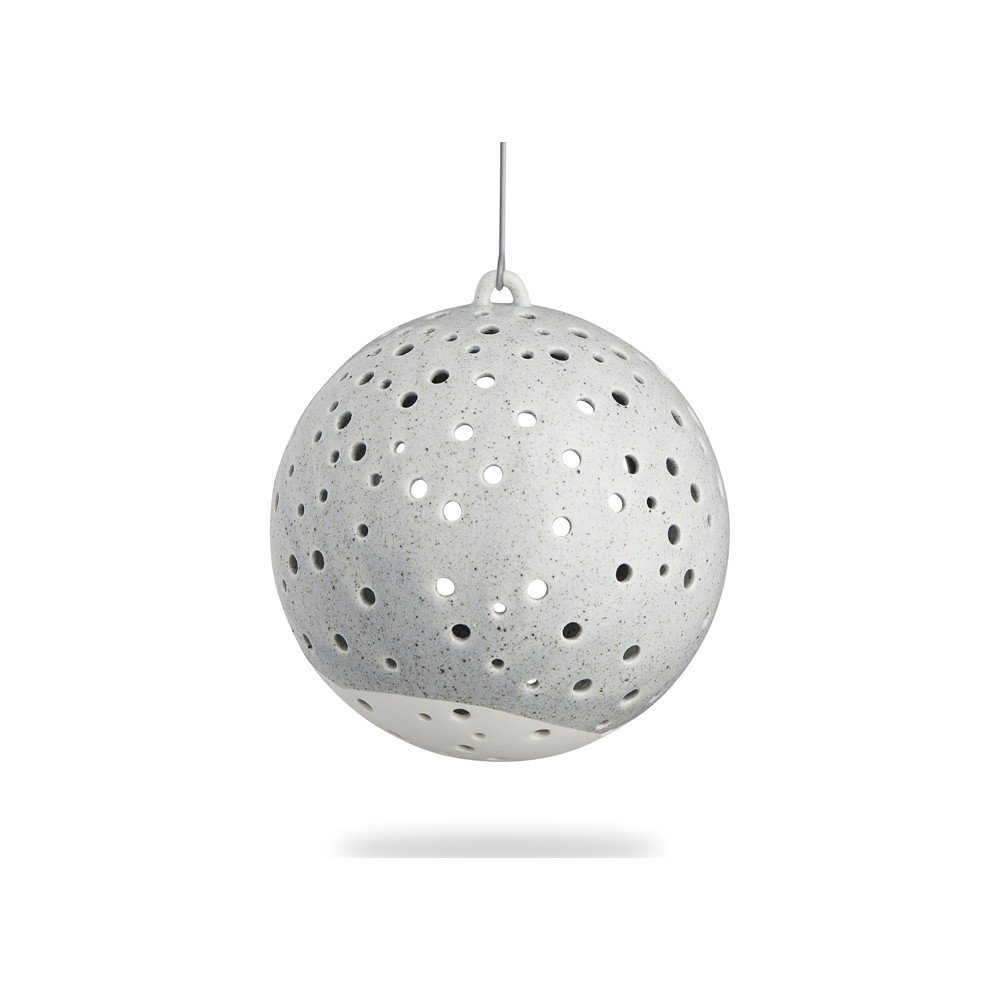 Šedé vánoční závěsný svícen z kostního porcelánu Kähler Design Nobili, ⌀ 12 cm v:1301360