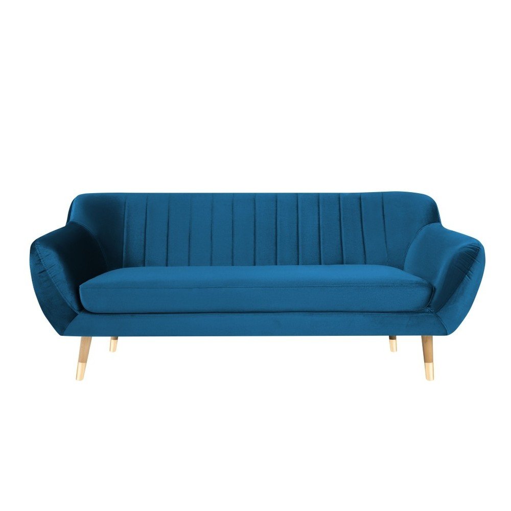 Modrá sametová pohovka Mazzini Sofas Benito, 188 cm v:1059556