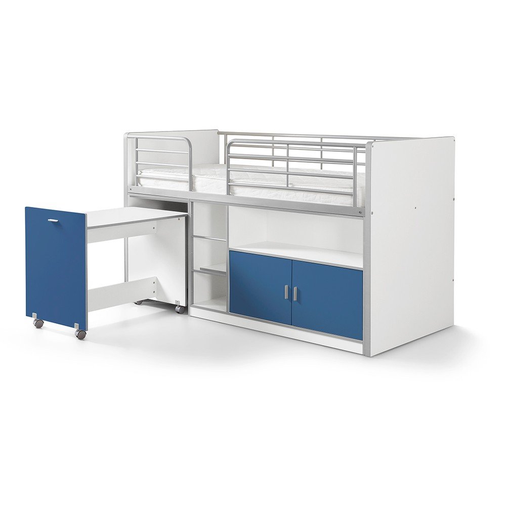 Bílo-modrá palanda s vysouvacím stolkem a úložným prostorem Vipack Bonny, 200 x 90 cm v:1129660