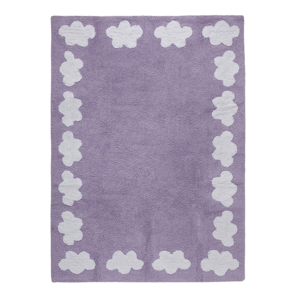 Fialový bavlněný koberec Happy Decor Kids Clouds, 160 x 120 cm v:852092