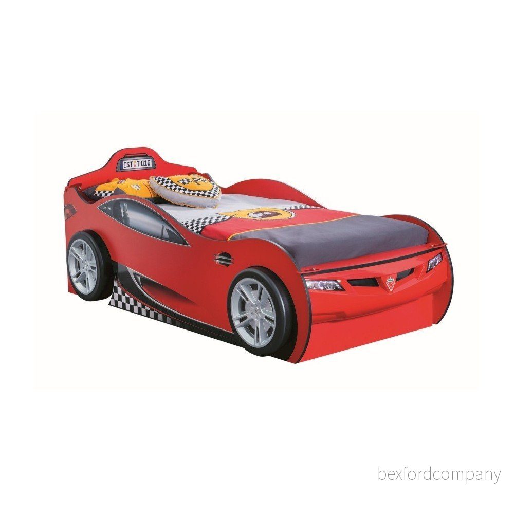 Červená dětská postel ve tvaru auta s úložným prostorem Race Cup Carbed With Friend Bed Red, 90 x 190 cm v:1207890