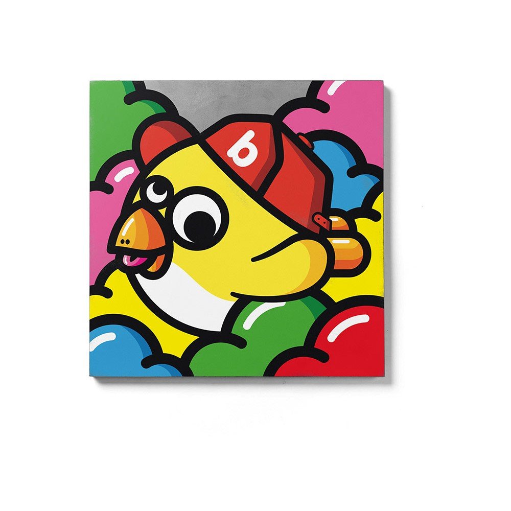 Betonový nástěnný obraz Lyon Béton Oiseau Volant Jaune, 60 x 60 cm v:1372197