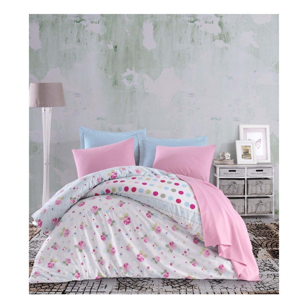 Set bavlněného povlečení na dvoulůžko s prostěradlem Olive, 200 x 220 cm v:1012688