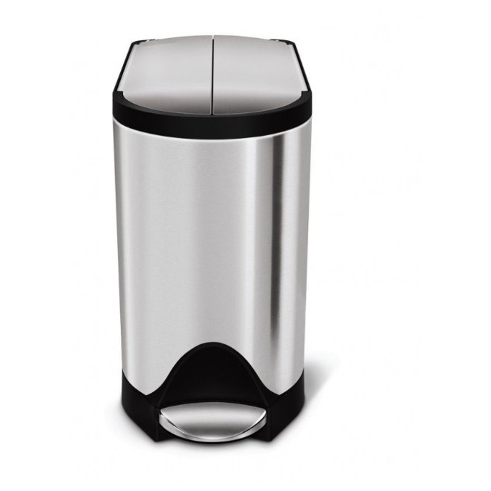 Stříbrný matný pedálový koš simplehuman Butterfly, 10 l v:716668