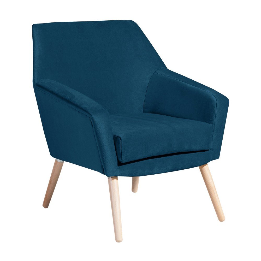 Petrolejově modré křeslo Max Winzer Alegro Suede v:894852