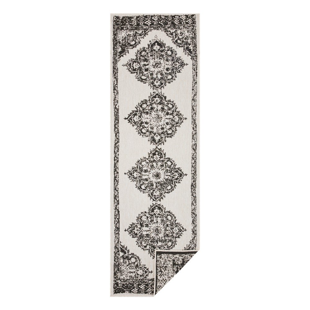 Černo-krémový venkovní koberec NORTHRUGS Cofete, 80 x 350 cm v:1337773