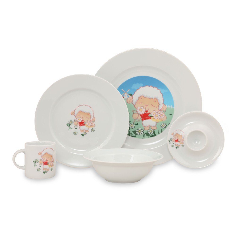 5dílný dětský porcelánový jídelní set Kütahya Porselen Sheep v:1405375