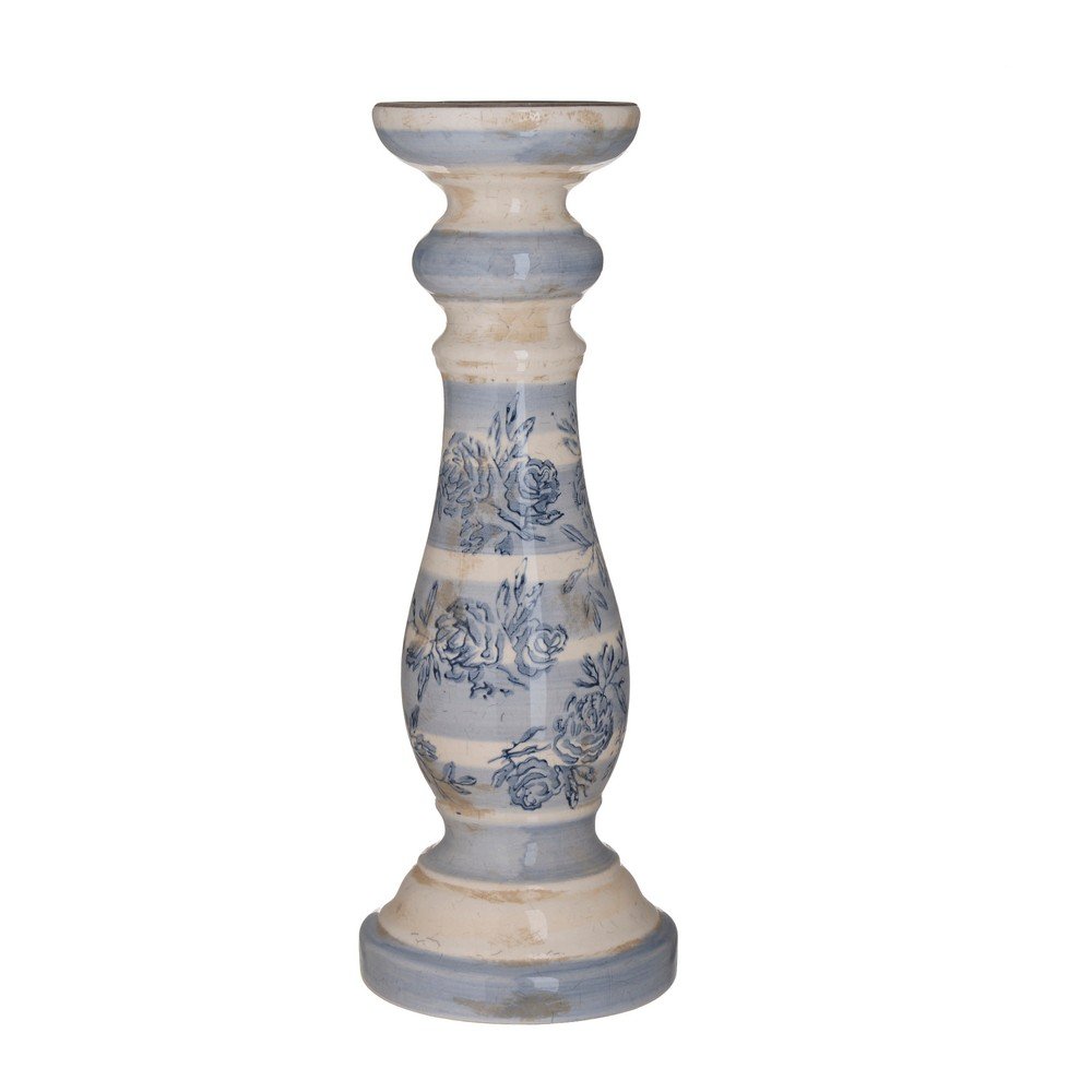 Modro-bílý keramický svícen InArt Antigue, ⌀ 15 cm v:1262114
