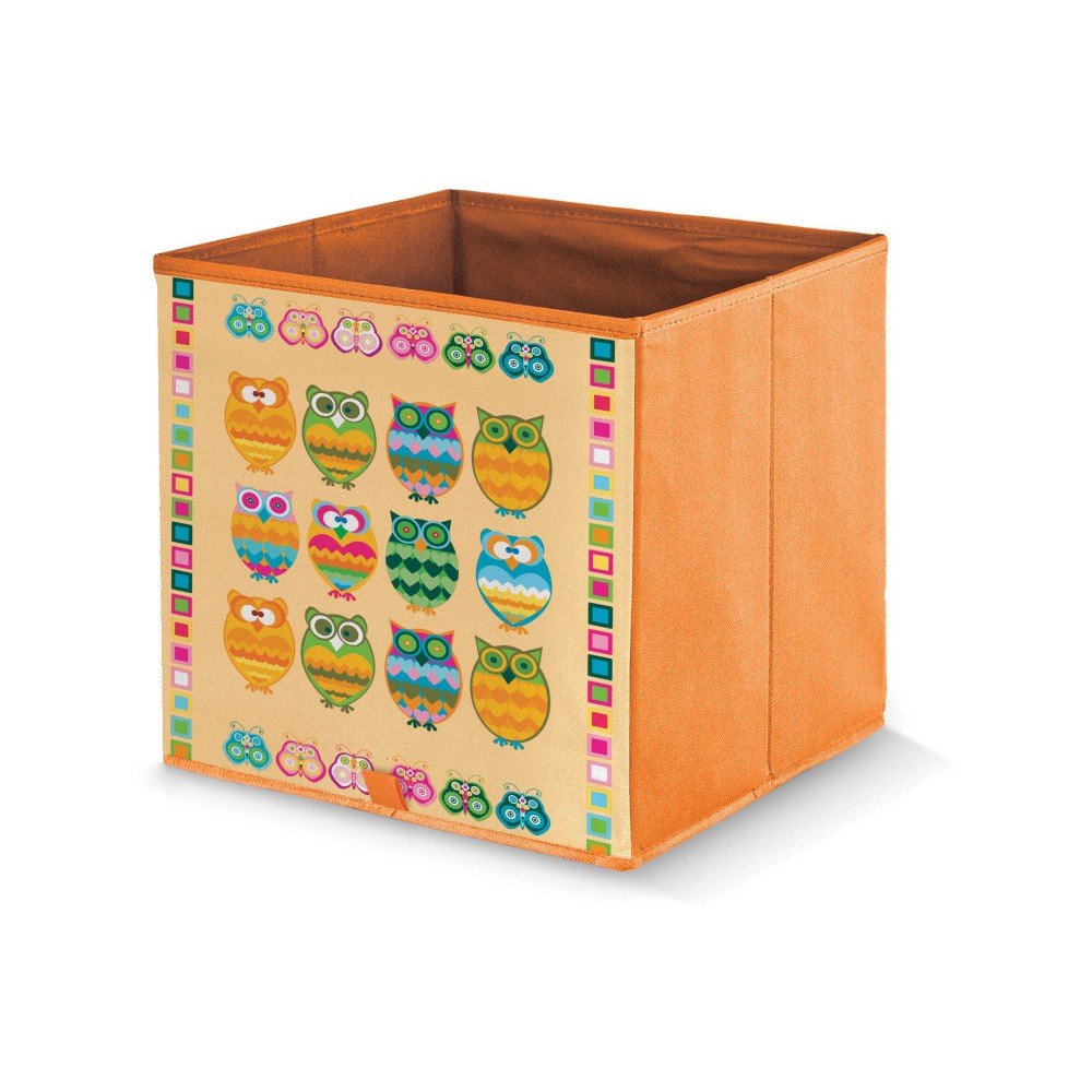 Oranžový úložný box Domopak Stamps, délka 32 cm v:823424