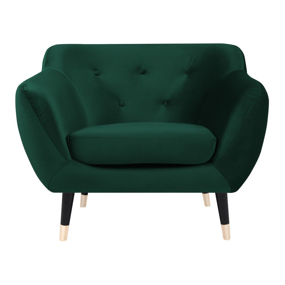 Zelené křeslo s černými nohami Mazzini Sofas Amelie v:983892