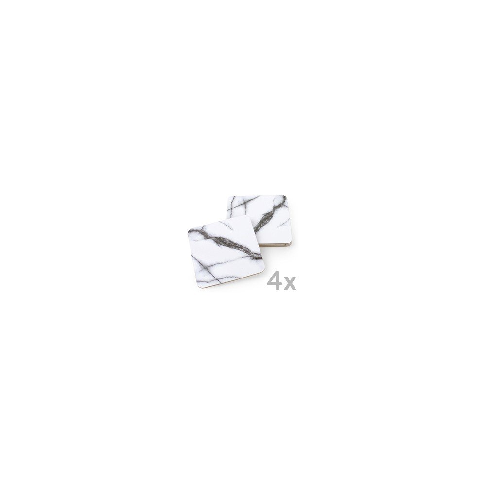 Sada 4 bílých podtácků Salt&Pepper Marble v:830920