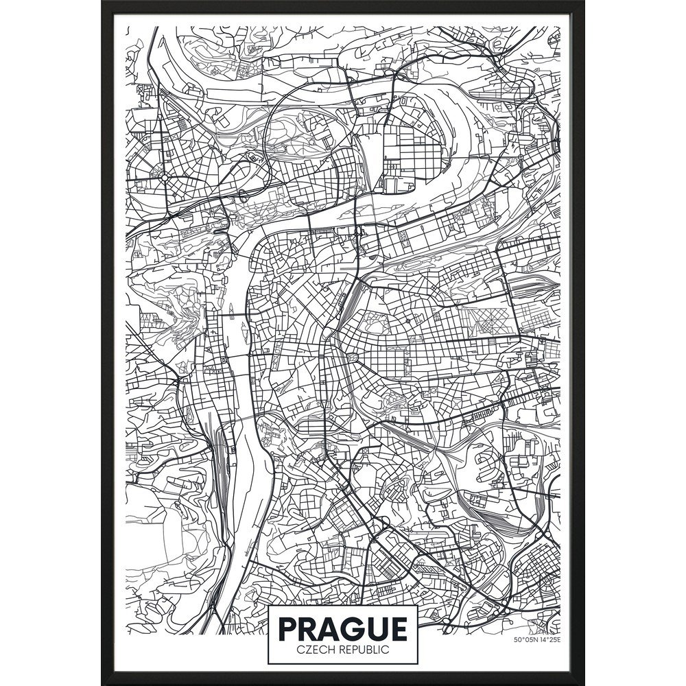 Obraz 70x100 cm Map Prague – DecoKing v:1279564