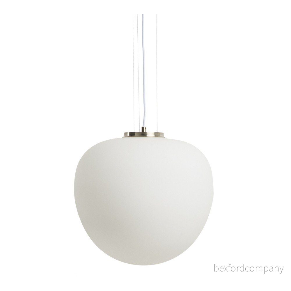 Bílé závěsné svítidlo se skleněným stínidlem ø 40 cm Ardali – Kave Home v:1933232