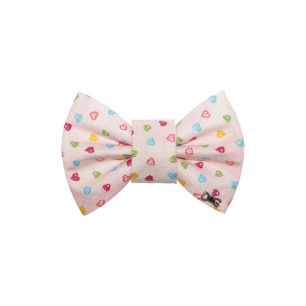 Světle růžový charitativní psí motýlek se srdíčky FUNKY DOG, vel. S v:763838