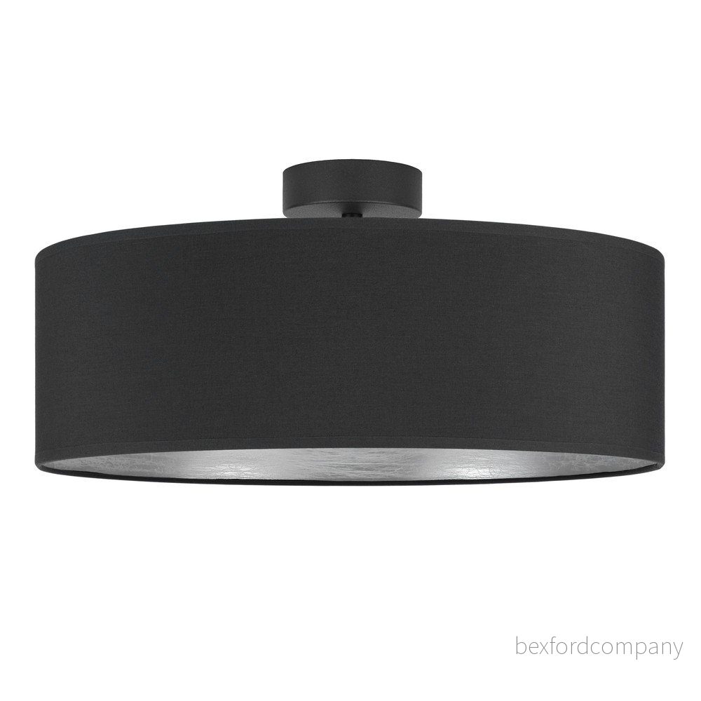 Černé stropní svítidlo s detailem ve stříbrné barvě Sotto Luce Tres XL, ⌀ 45 cm v:1379069