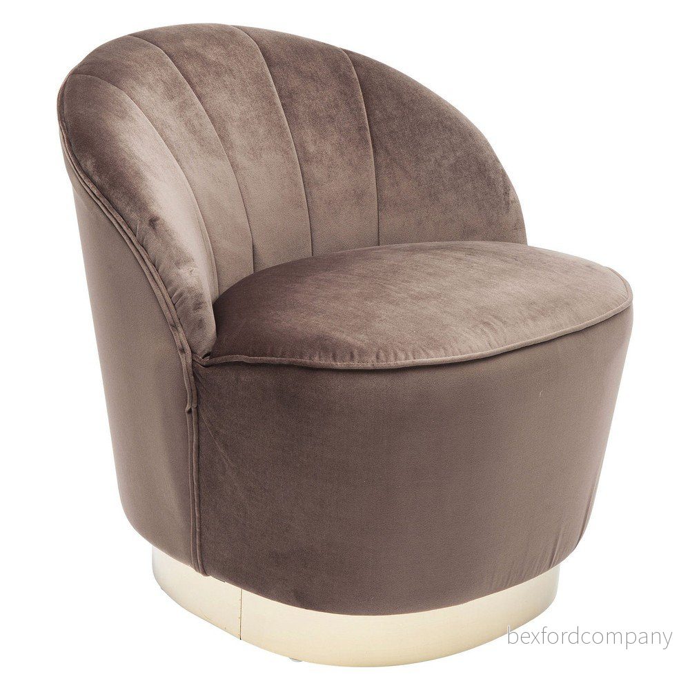 Hnědé sametové křeslo Kare Design Cherry v:1363329