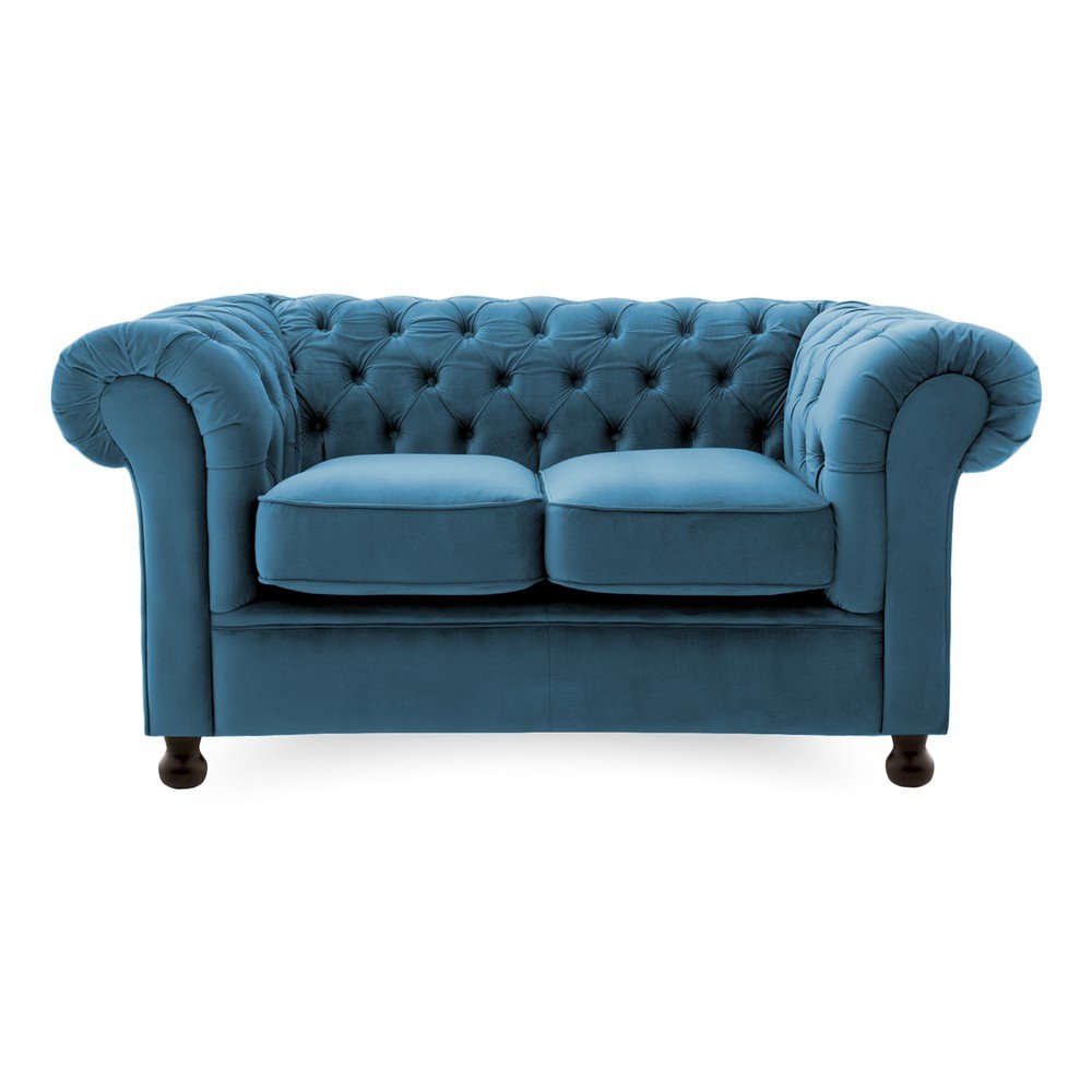 Modrá pohovka Vivonita Chesterfield, 152 cm v:1084566