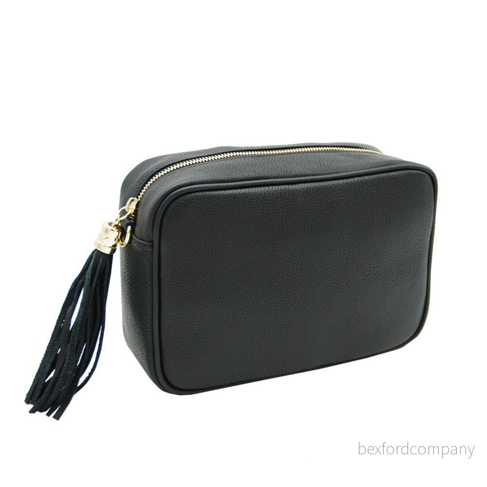 Malá kožená kabelka přes rameno Andrea Cardone Small Black v:1196264