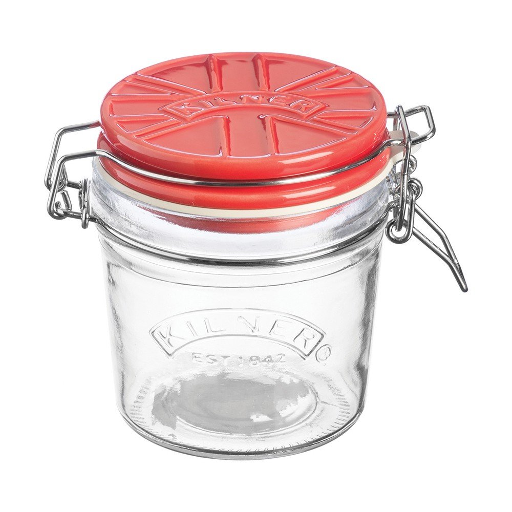 Zavařovací sklenice s červeným keramickým klipovým víčkem Kilner England, 0,35 l v:1056924