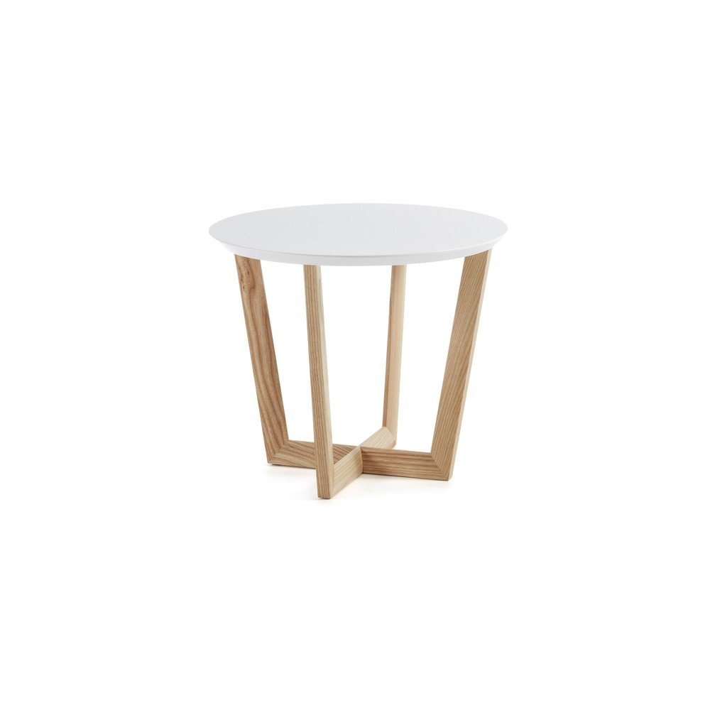 Odkládací stolek z jasanového dřeva s bílou deskou La Forma Rondo, ⌀ 60 cm v:744786