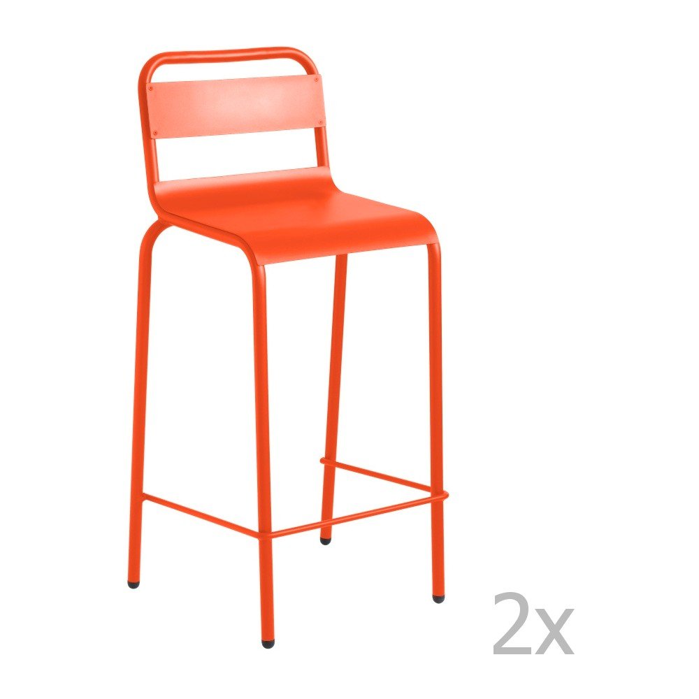 Sada 2 oranžových barových židlí Isimar Anglet v:819476