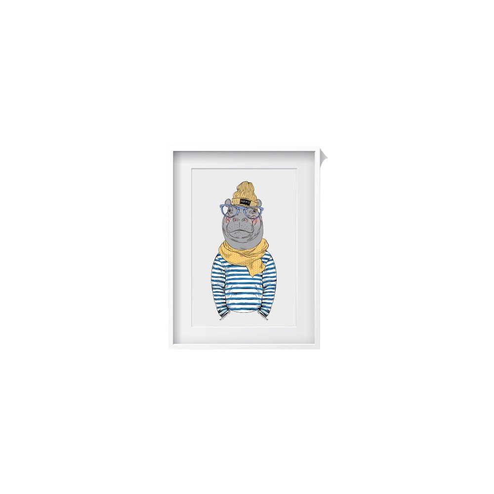 Obraz Tablo Center Hippo, 24 x 29 cm v:1241016