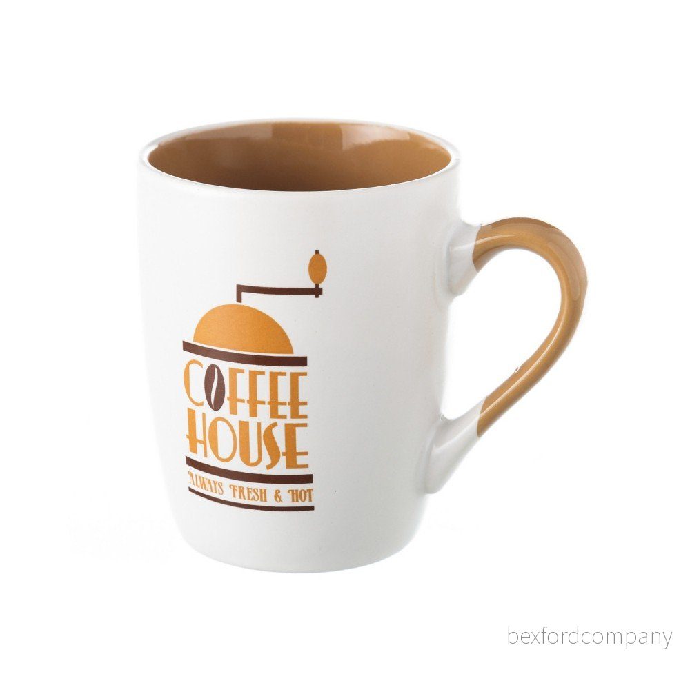Béžovobílý kameninový hrneček Unimasa Coffee House, 350 ml v:791254