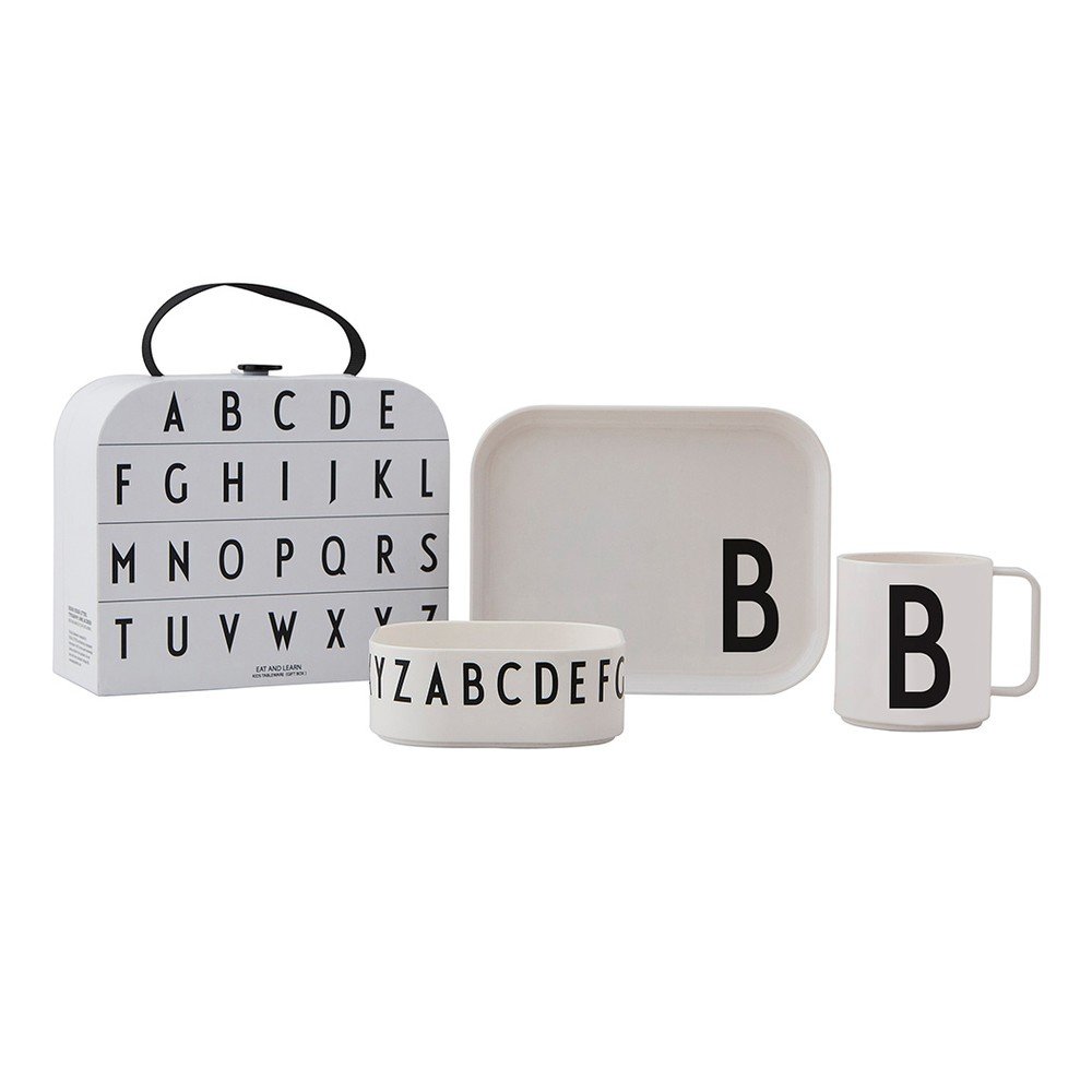 3dílný dětský jídelní set s kufříkem Design Letters Classics B v:1417745 3dílný dětský jídelní set s kufříkem Design Letters Classics B v:1417745