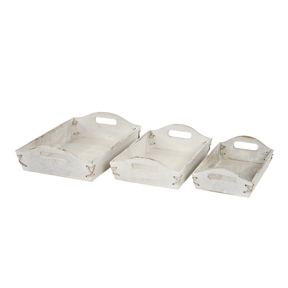 Sada 3 bílých táců Mendler Shabby Dekotablett v:819442