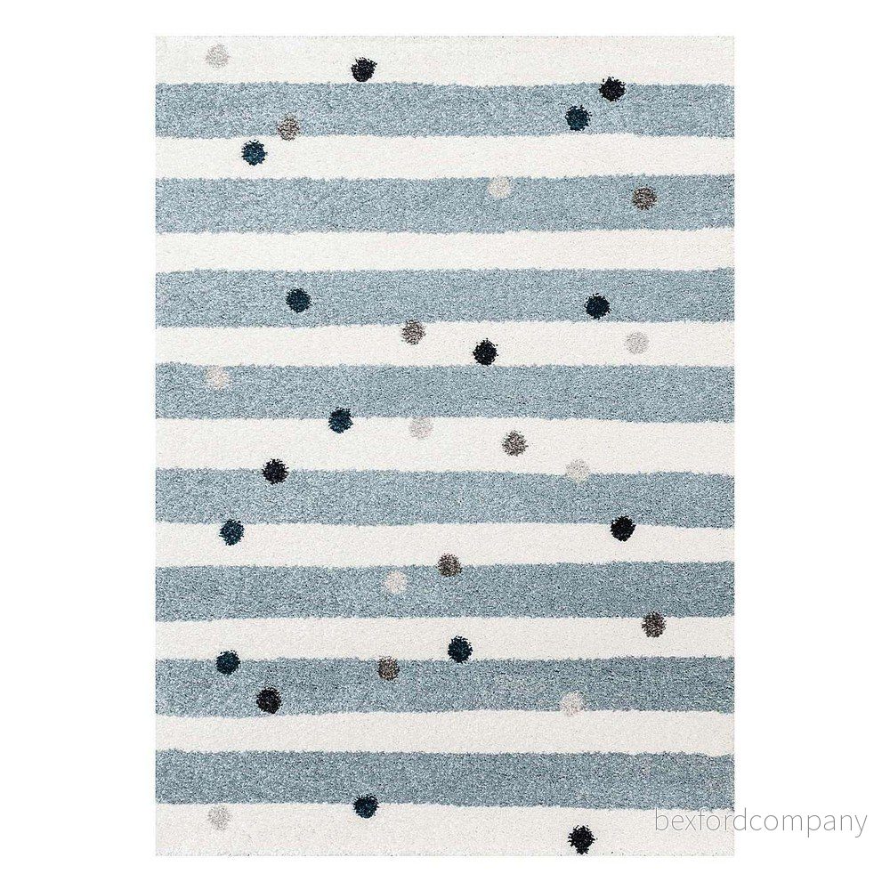 Bílo-modrý antialergenní dětský koberec 230×160 cm Stripes nad Dots v:1475220