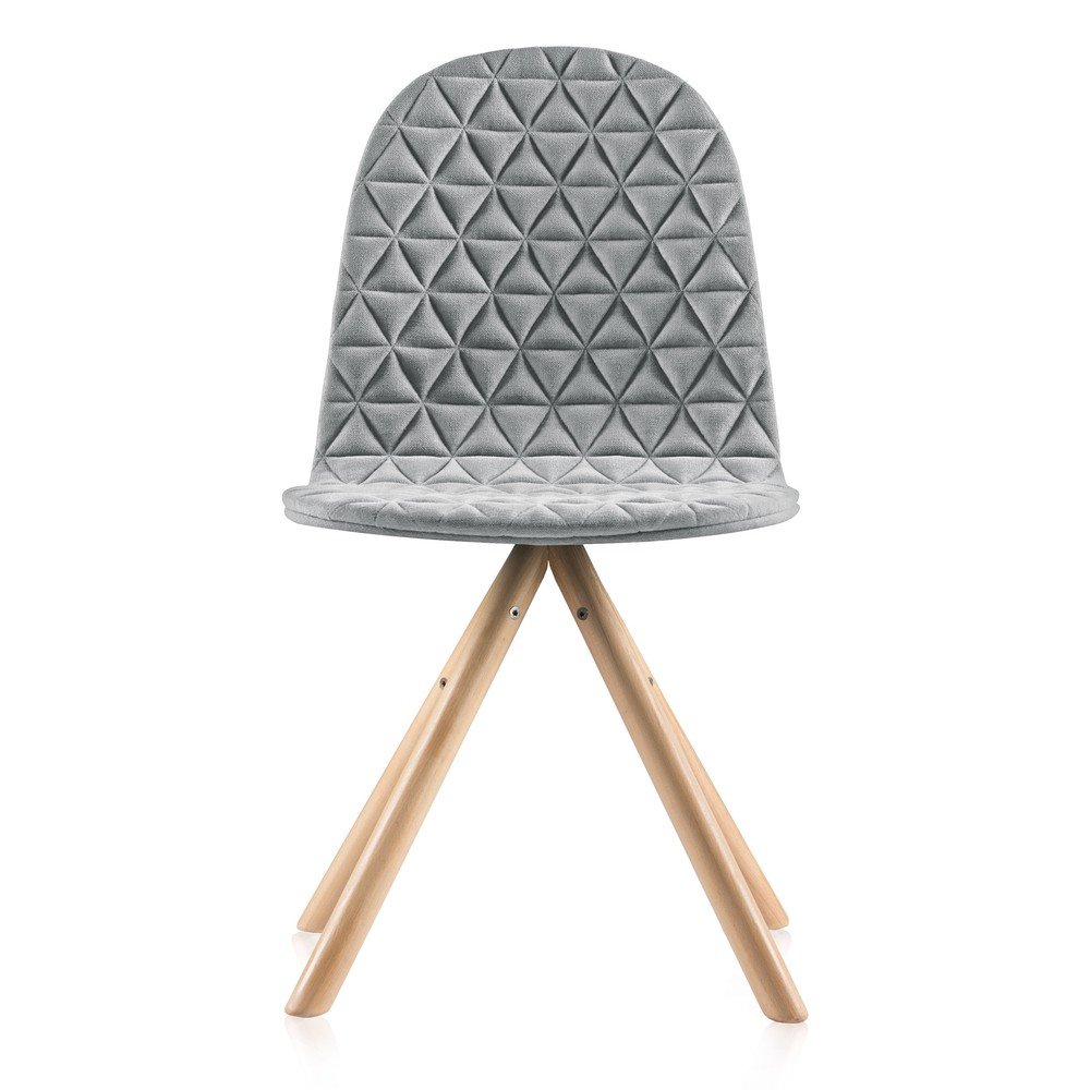 Šedá židle s přírodními nohami Iker Mannequin Triangle v:746448