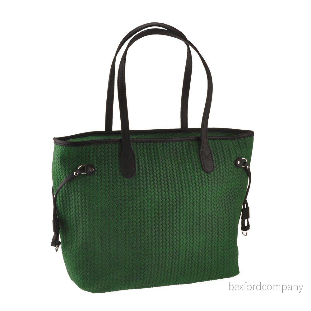 Zelená kožená kabelka Florence Bags Merga v:709224