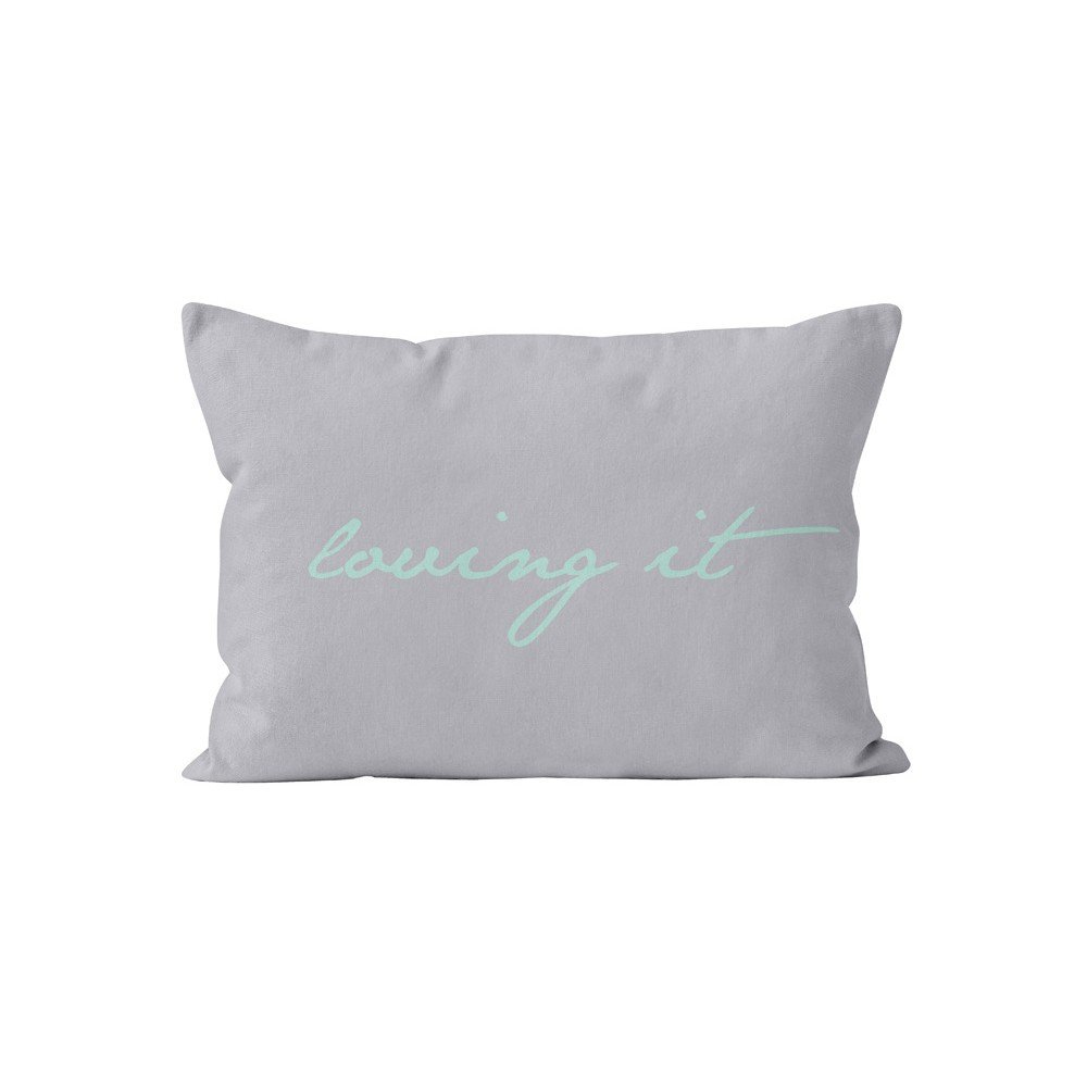 Šedý povlak na polštář Slowdeco Loving Mint, 60 x 50 cm v:1212536