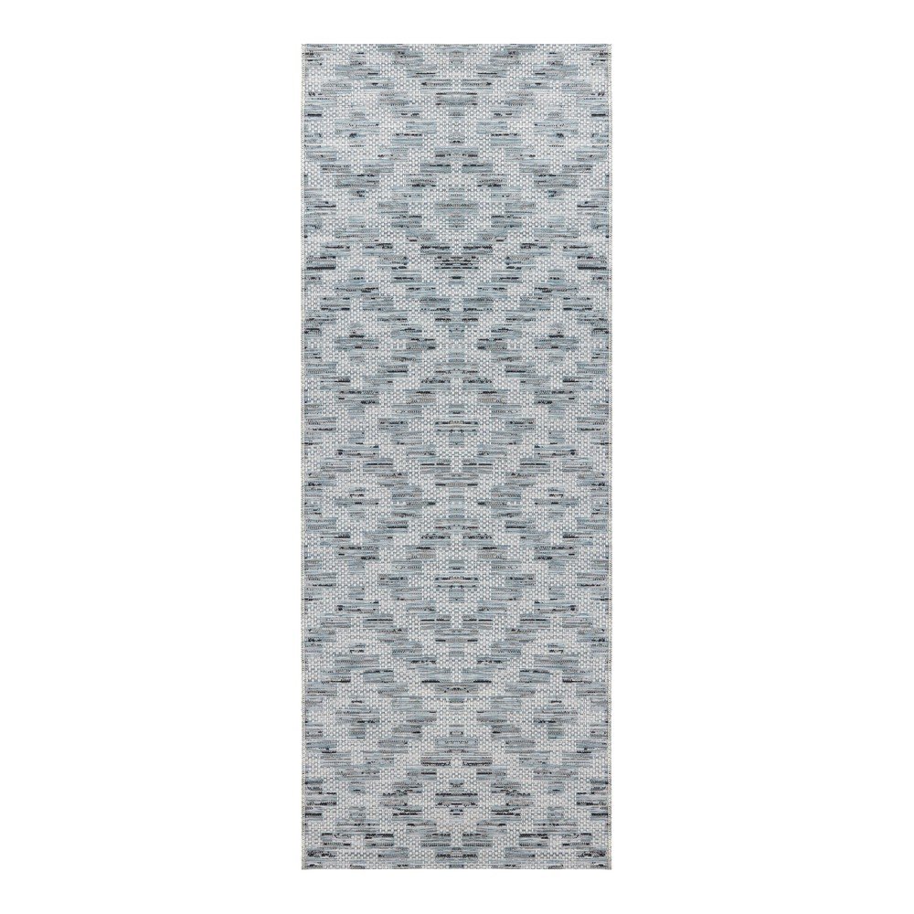 Modro-šedý běhoun vhodný do exteriéru Elle Decoration Curious Creil, 77 x 200 cm v:1263974