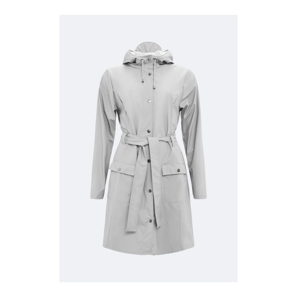 Šedý dámský plášť s vysokou voděodolností Rains Curve Jacket, velikost L / XL v:1124026