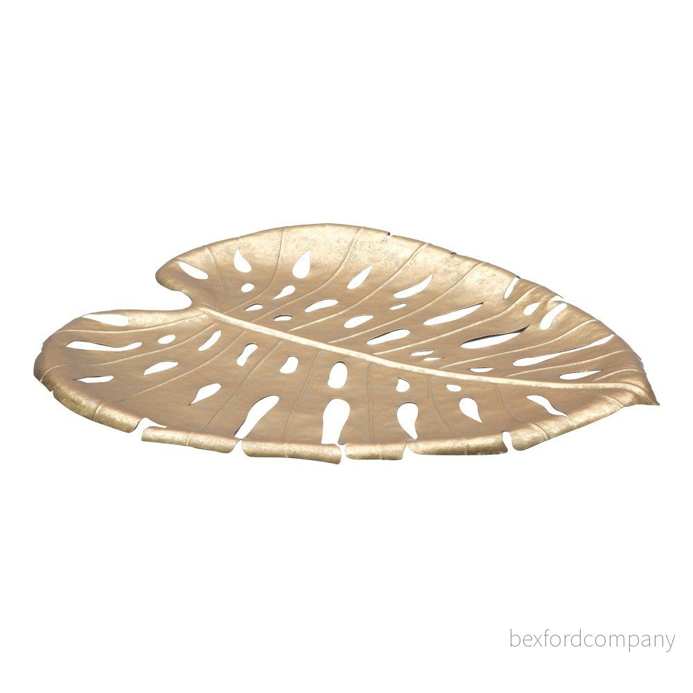 Dekorativní miska ve zlaté barvě Mauro Ferretti Monstera Leaf, 42,5 x 47,5 cm v:1319622