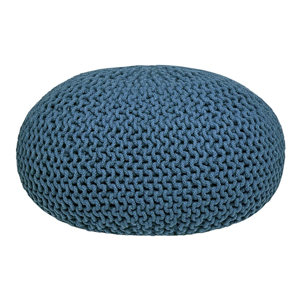 Modrý pletený puf LABEL51 Knitted XL, ⌀ 70 cm v:930374