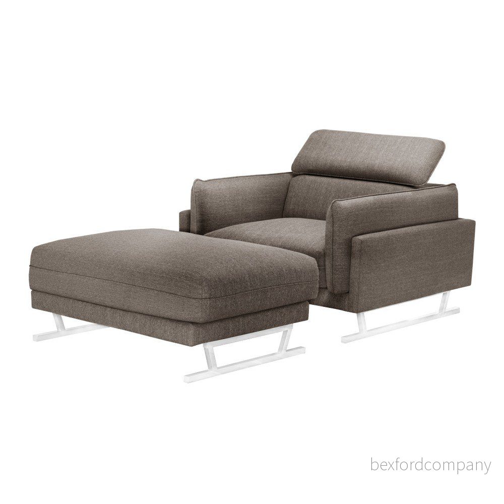 Set oříškově hnědého křesla a taburetky L'Officiel Gigi v:761264